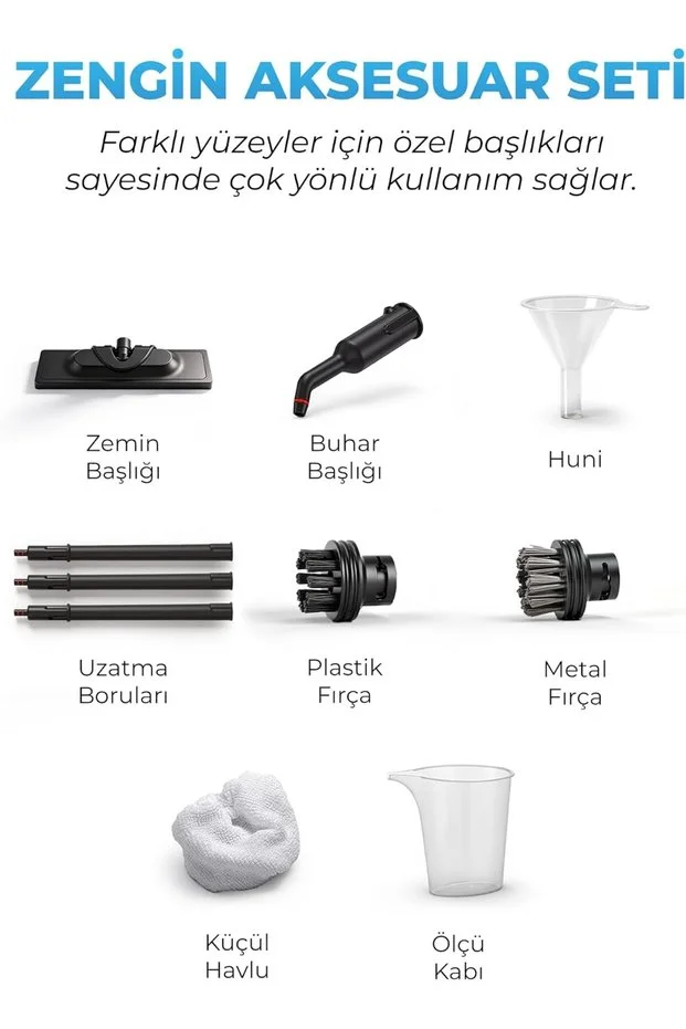 CB- 02A Buharlı Temizlik Makinası - Buharlı Temizleyici - Floor Max Set